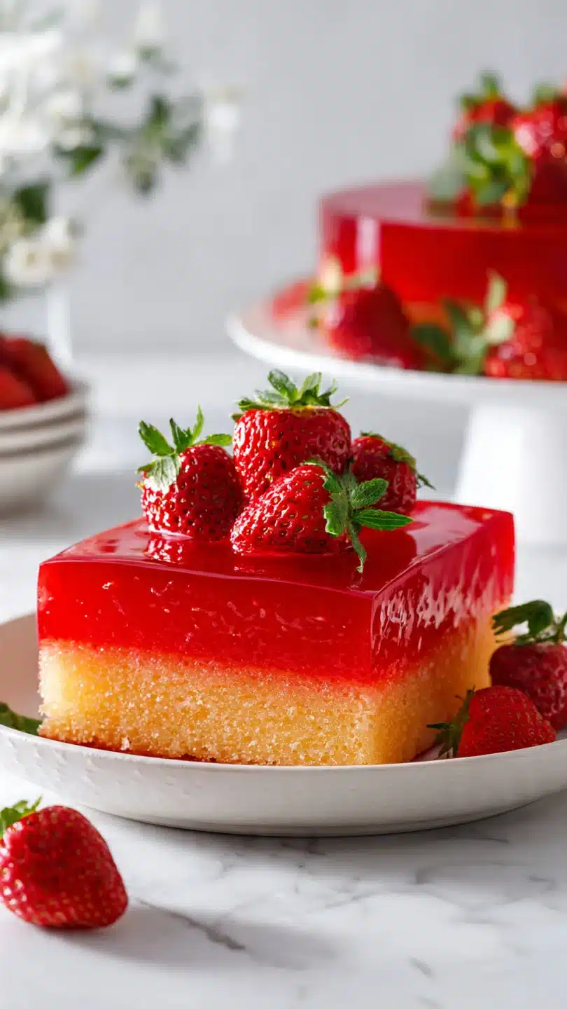 Strawberry Jello Poke Cake - Image 3
