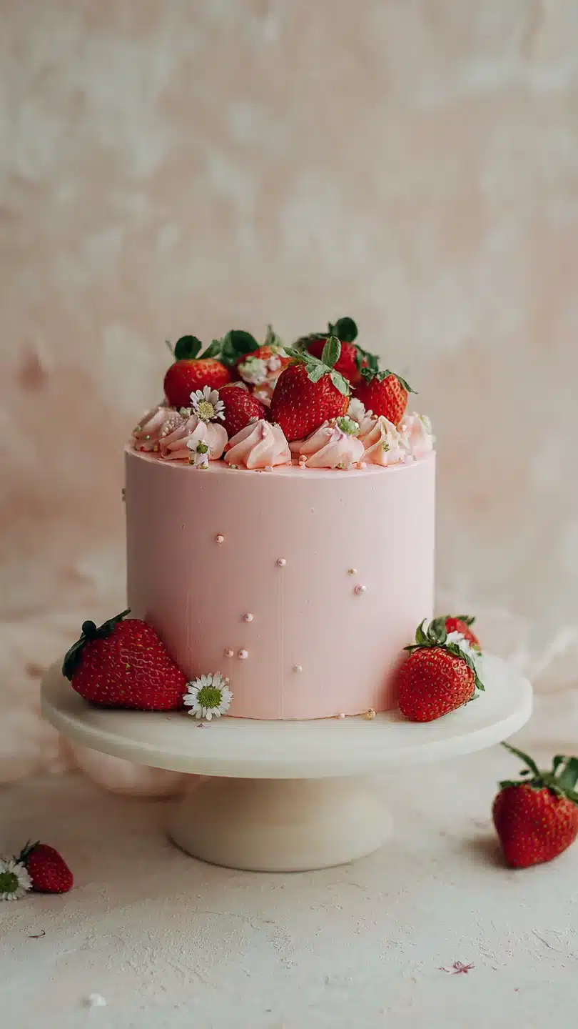 Strawberry birthday cake aesthetic - Image 3