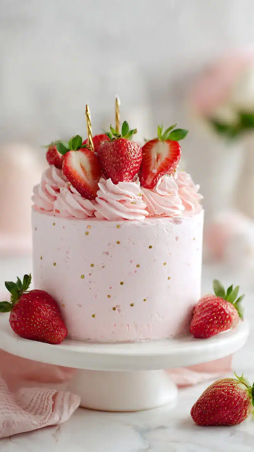 Strawberry birthday cake - Image 3
