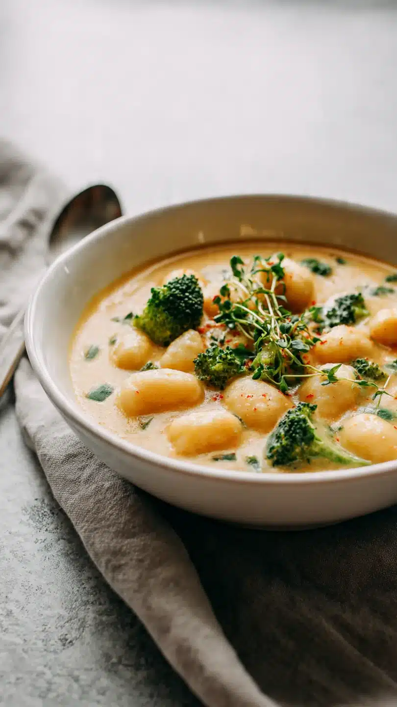 broccoli cheddar gnocchi soup - Image 3