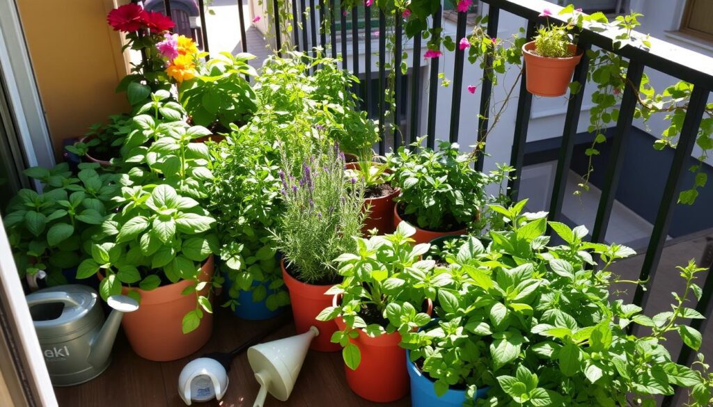 balcony herb garden