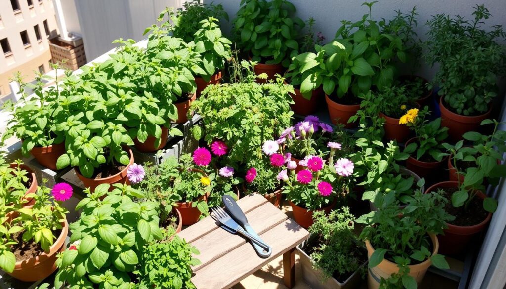 balcony herb garden